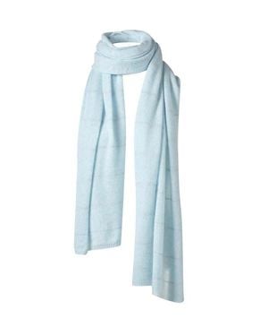 Kinross Cashmere Lurex Stripe Wrap - Blue