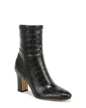 Franco Sarto Jael Croc Embossed Faux Leather Bootie - Black
