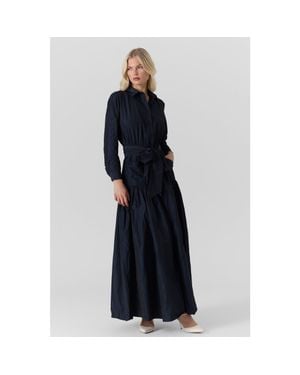Le Fafo Bella Belted Dress - Blue