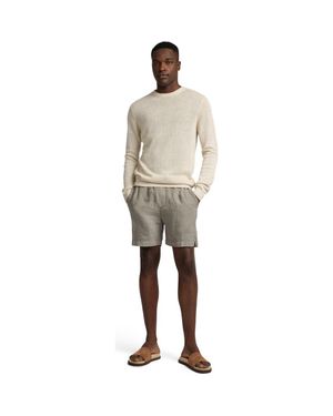 Onia Silk Linen Long Sleeve Crewneck Sweater - Natural