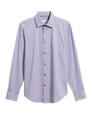 Bugatchi Jimmy Ooohcotton Geo Print Button-Up Shirt - Purple