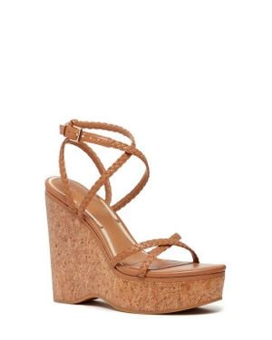 PAIGE Hazel Ankle Strap Platform Wedge Sandal - Brown