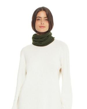 Monticelli Cashmere Pure Cashmere Knit Collar Infinity Scarf - White