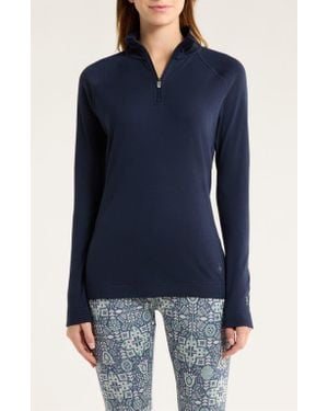 Smartwool Classic Thermal Merino Base Layer Quarter Zip - Blue