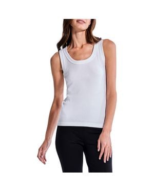 NIC+ZOE Perfect Knit Rib Scoop Neck Tank - White