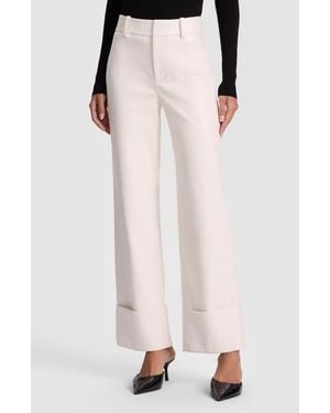 Alice + Olivia Alexander Vegan Ankle Pant - White