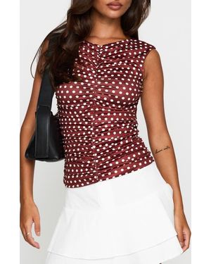 Princess Polly Perfect Harmony Ruched Sleeveless Top - Red