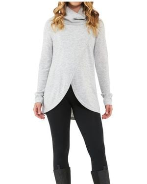 Ripe Maternity Cowl Neck Nursing Knit - White