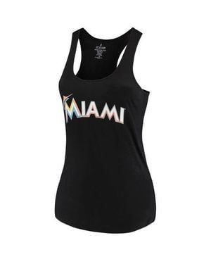 Soft As A Grape Miami Marlins Plus Size Swing For The Fences Racerback Tank Top - Black