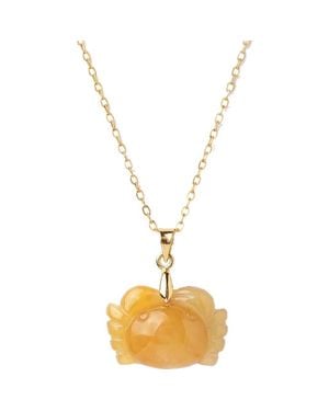 seree Zodiac Chalcedony Crab Pendant Necklace - Metallic