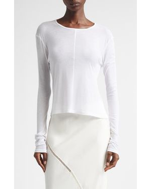 DIOTIMA Veil Long Sleeve Cotton Knit Top - White
