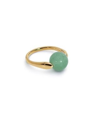 Monica Vinader X Kate Young Round Stone Ring - Blue