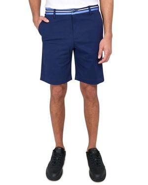 Con.struct Slim Fit Solid Flat Front Shorts - Blue