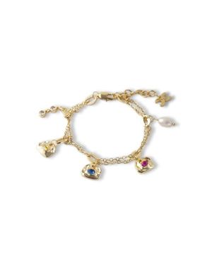 Classicharms Iris Colored Cubic Zirconia And Freshwater Pearl Charms Bracelet - Metallic
