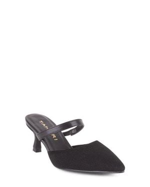 Tahari Fuji Pointed Toe Kitten Heel Mule - Black