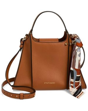 Strathberry Arkshell Leather Top Handle Bag - Brown