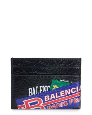 Balenciaga Cash Arena Leather Card Holder - Gray