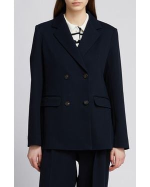 MM by Max Mara Rotondo Double Breasted Jersey Jacket - Blue