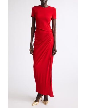 Erdem Draped Crepe Jersey Dress - Red