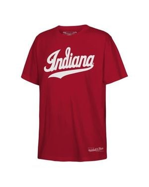 Mitchell & Ness Youth Indiana Hoosiers Throwback Wordmark T-Shirt - Red