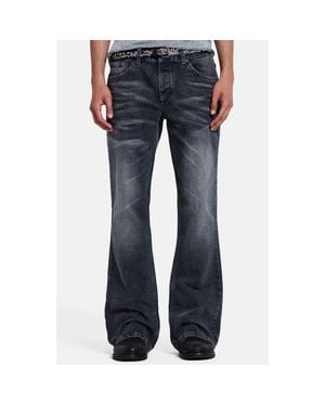 Jaded London Jude Flare Leg Jeans - Blue