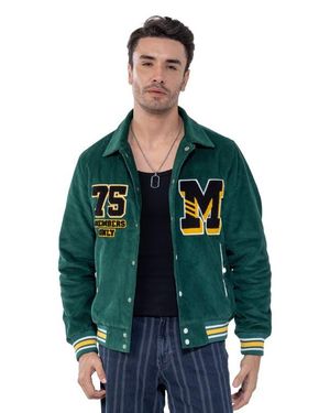 Members Only Corduroy Varsity Jacket - Green
