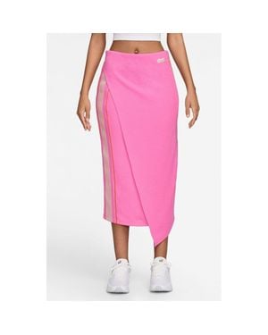 Nike Sportswear High Waist Rib Midi Skirt - Pink
