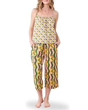 Printfresh Lemon Print Organic Cotton Pajamas - Yellow