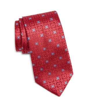 Canali Medallion Silk Tie - Red