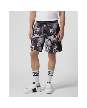 Philipp Plein Nylon Shorts Tattoo - Gray
