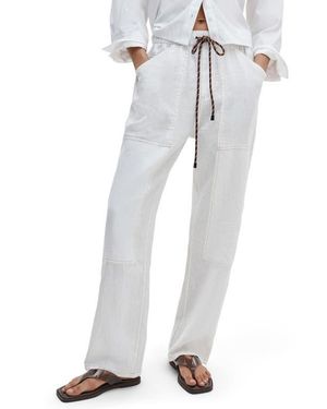 Rag & Bone Atlas Linen Drawstring Carpenter Pants - White