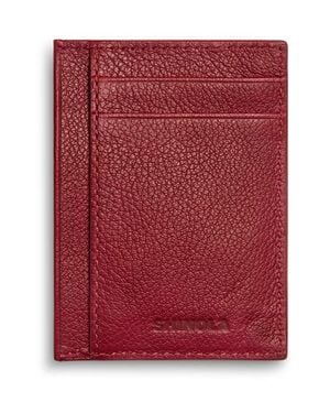 Shinola Canfield Essential Id Pebble Leather Card Holder - Red