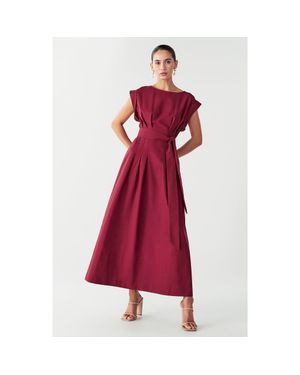 Willa Lecia Midi Dress - Red
