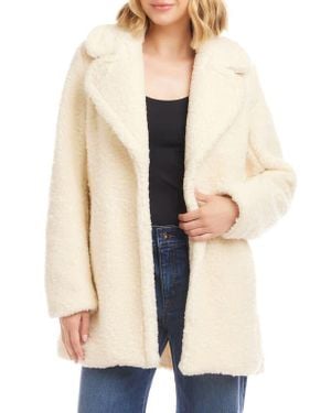 Karen Kane Faux Shearling Coat - Natural