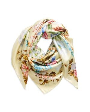 Echo Flourish Silk Square Scarf - Metallic