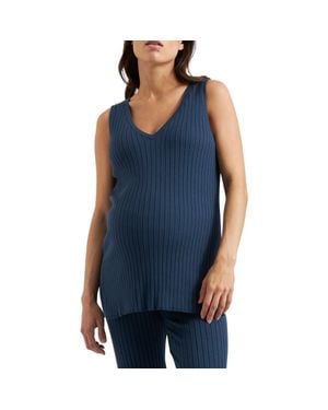 Ripe Maternity Sophie Rib Maternity/Nursing Top - Blue