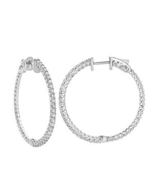 LuvMyJewelry Sepharna 14K Diamond Hoop Earrings - Metallic