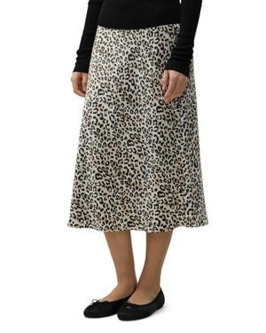 LILYSILK Leopard Print Bias Cut Silk Skirt - Black