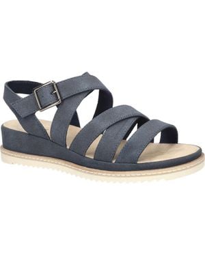 Easy Street Madeline Slingback Platform Wedge Sandal - Blue