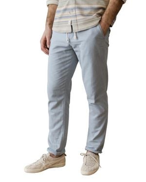 Marine Layer Saturday Stretch Cotton Drawstring Beach Pants - Blue