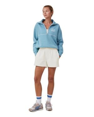 Cotton On Active Plush Essential Gym Short - Blue