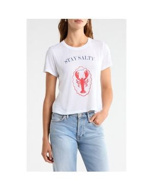 Splendid Stay Salty Graphic Cotton Blend T-Shirt - White