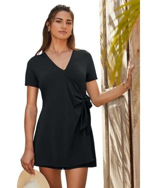 Swim 365 Tie Wrap Swim Romper - Black