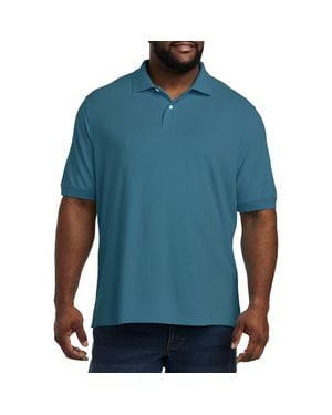 Essentials Big & Tall Piqué Mesh Short-Sleeve Polo Shirt - Blue