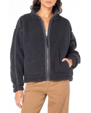 Roxy Wurlie Faux Shearling Zip Jacket - Gray