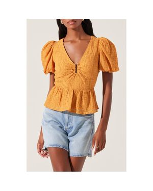 Astr Mylah Puckered Top - Orange