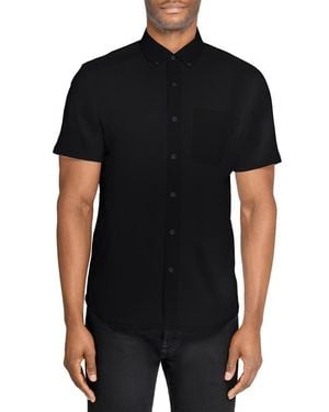 W.r.k. Hudson Reworked Slim Fit Short Sleeve Button-Down Shirt - Black