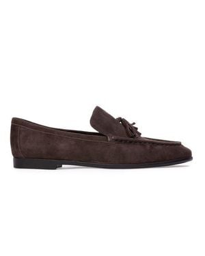 Black Suede Studio Finn Suede Loafer - Brown