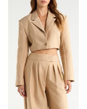 AFRM Petra Twill Crop Blazer - Natural