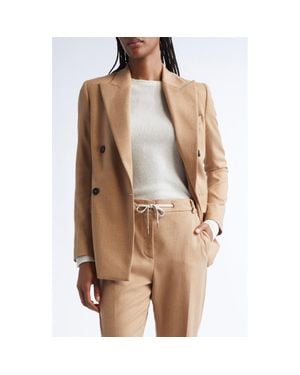 Eleventy Shimmer Virgin Wool Blend Blazer - Natural